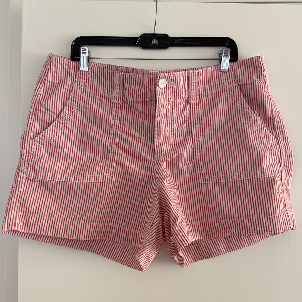 Women’s Red and White Stripe Shorts